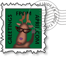 Greetings From April stamp logo